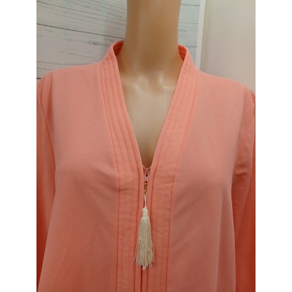 Take-Along Sears House Coat Full Length XXL 42-44 Union Made Zip USA Peachy Pink - Picture 2 of 8